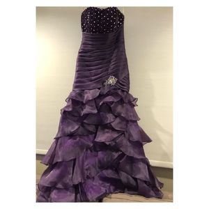Strapless purple mermaid dress